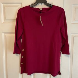 Chicos NWT 3/4 Sleeve Knot Top Size 1